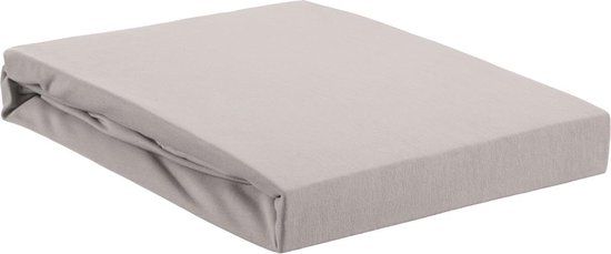Hoeslaken Jersey Stretch Topper Fitted Sheet Light Grey 180x200/220