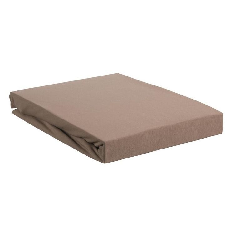 Hoeslaken Jersey Stretch Topper Fitted SheetTaupe 180x200/220
