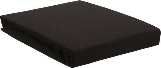 Hoeslaken Jersey Stretch Topper Fitted Sheet Black 180x200/220