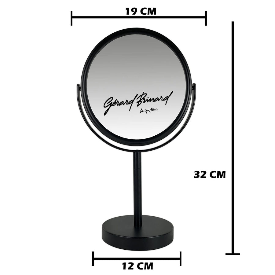 Metalen spiegel mat zwart 18cm 7x