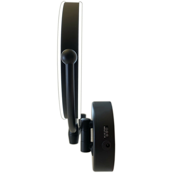 Dubbelz. verl. wandspiegel zwart LED- 22cm 10x inc. batterij