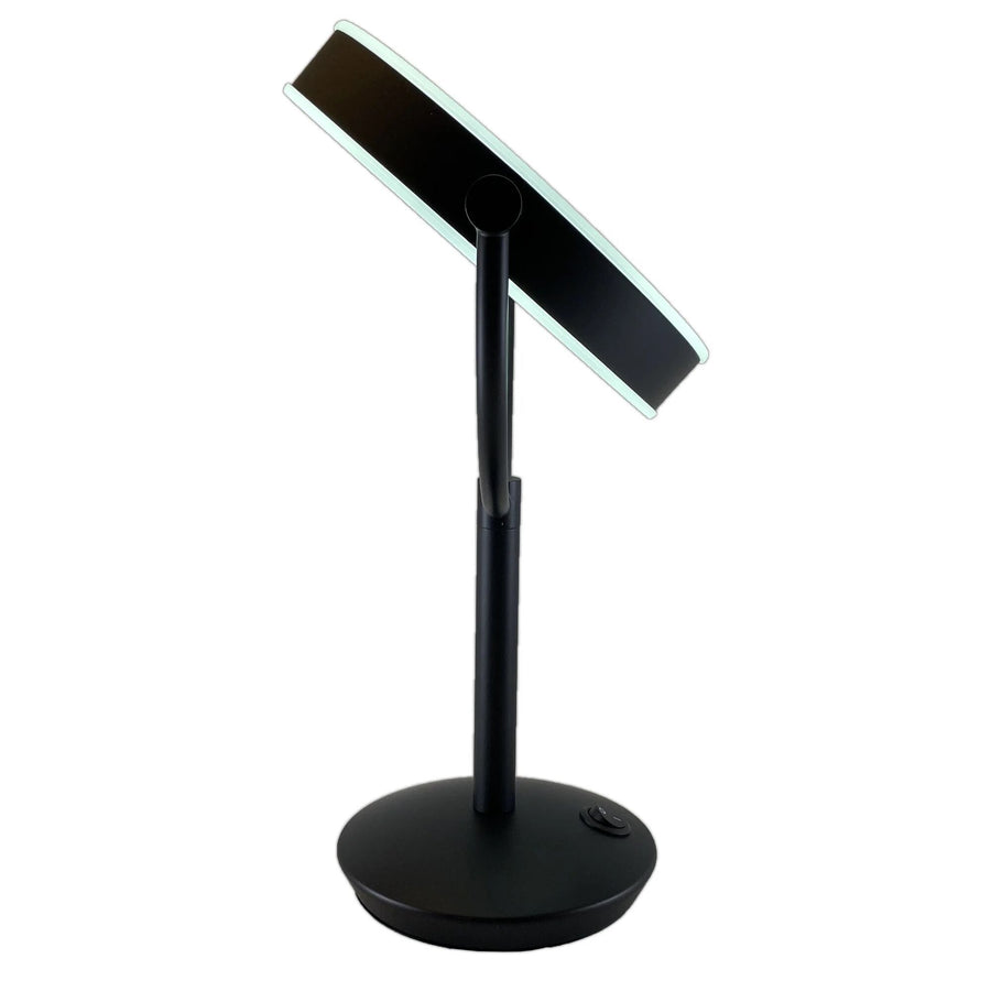 Dubbelz. verl. spiegel zwart LED- 19cm 10x incl. batt. + USB