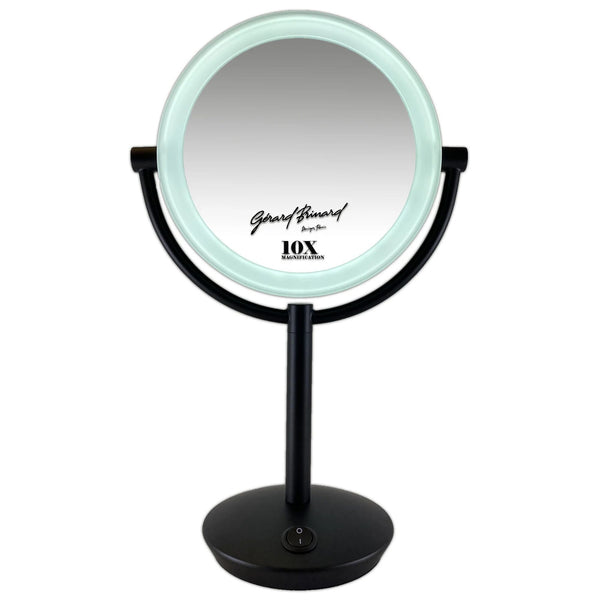 Dubbelz. verl. spiegel zwart LED- 19cm 10x incl. batt. + USB