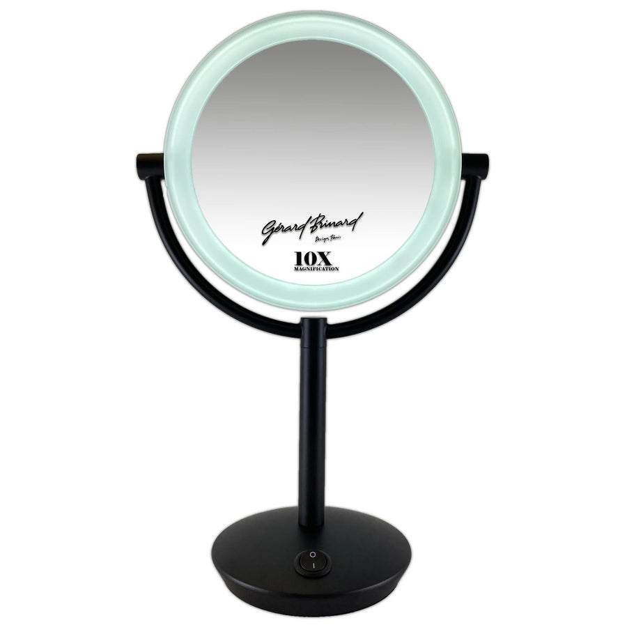 Dubbelz. verl. spiegel zwart LED- 19cm 10x incl. batt. + USB