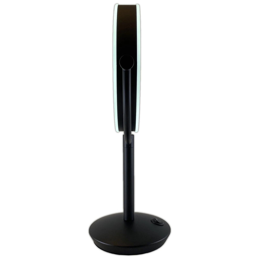 Dubbelz. verl. spiegel zwart LED- 19cm 10x incl. batt. + USB