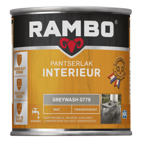 Rambo interieurlak transp. mat 779 250ml greywash