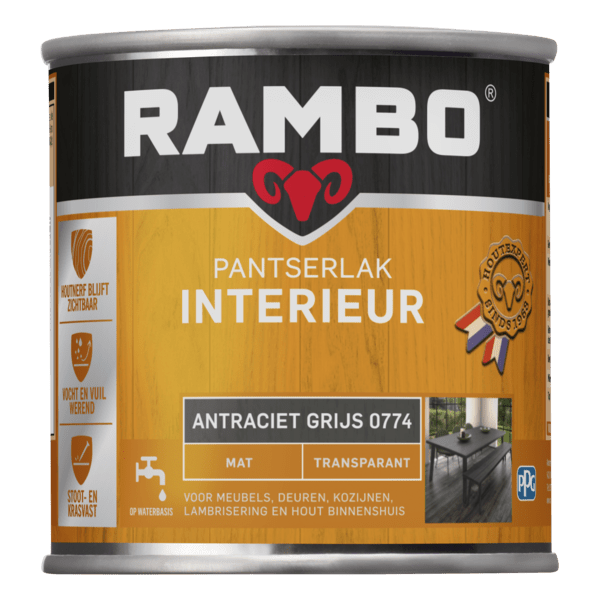 Rambo interieurlak transp. mat 774 250ml antraciet grijs