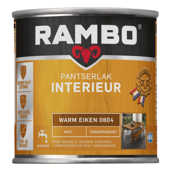 Rambo interieurlak transp. mat 804 250ml warm eiken