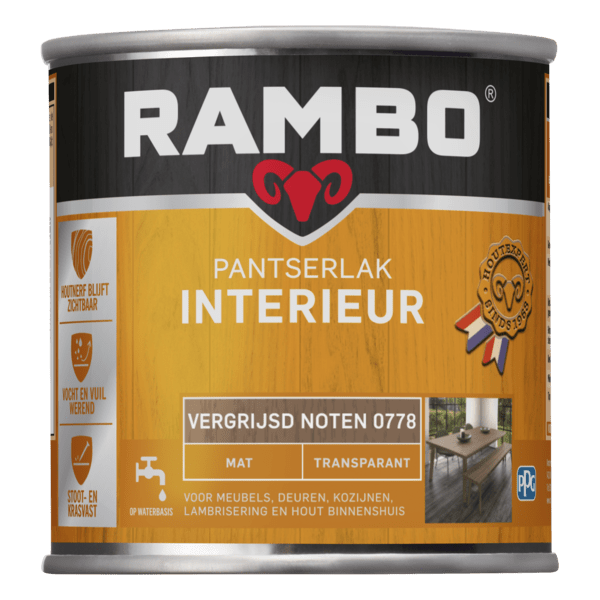 Rambo interieurlak transp. mat 778 250ml vergrijsd noten