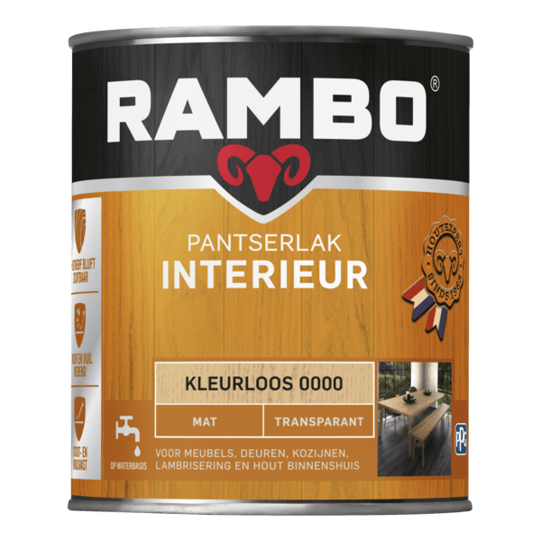 Rambo interieurlak transp. mat0000 750ml blank