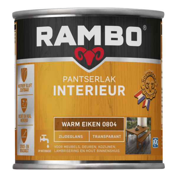Rambo interieurlak transp. zgl 804 250ml warm eiken