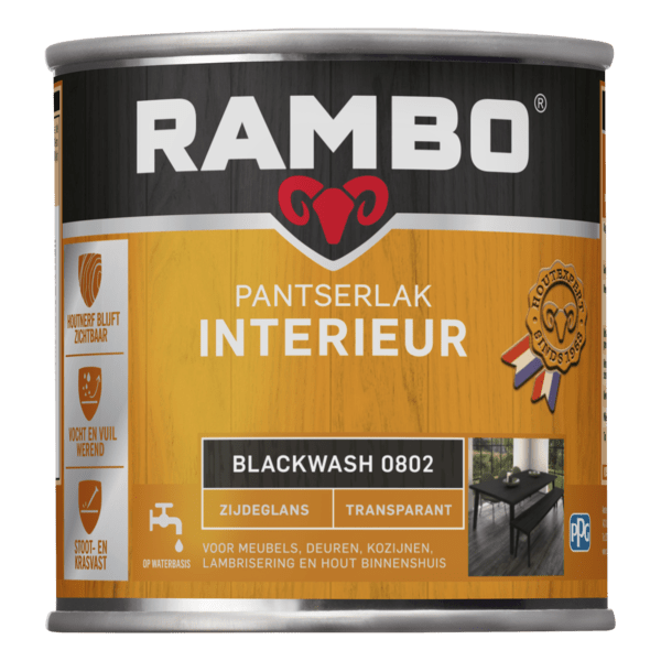 Rambo interieurlak transp. zgl 802 250ml black wash