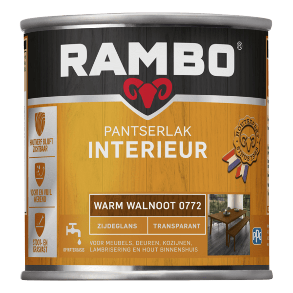 Rambo interieurlak transp. zgl 772 250ml warmwalnoot