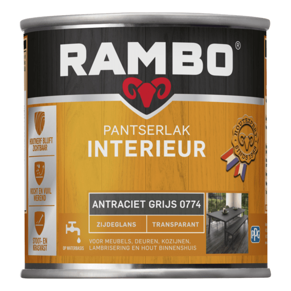 Rambo interieurlak transp. zgl 774 250ml antracietgrijs