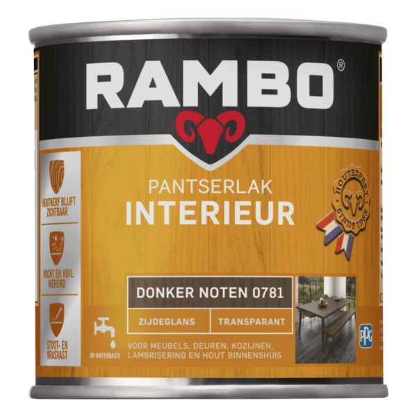 Rambo interieurlak transp. zgl 781 250ml donker noten