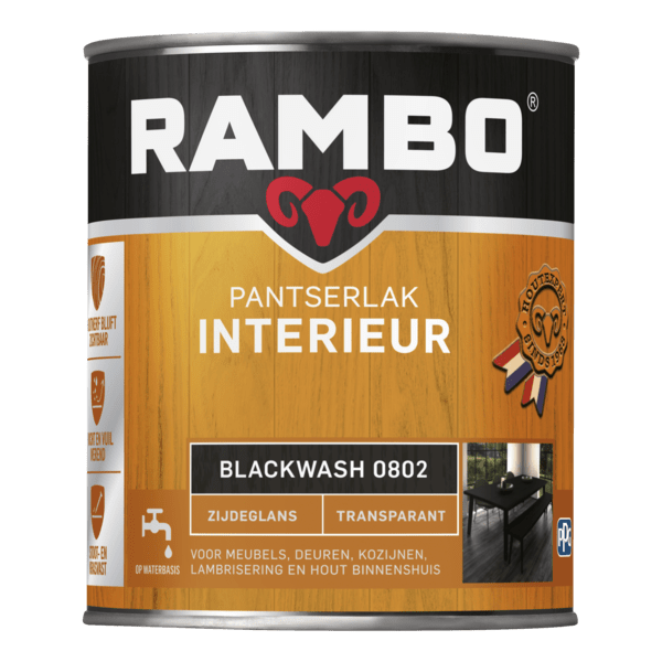 Rambo interieurlak transp. zgl 802 750ml blackwash