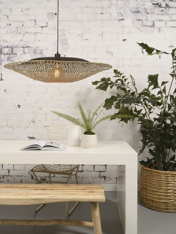 Hanglamp  bamboe plat, L