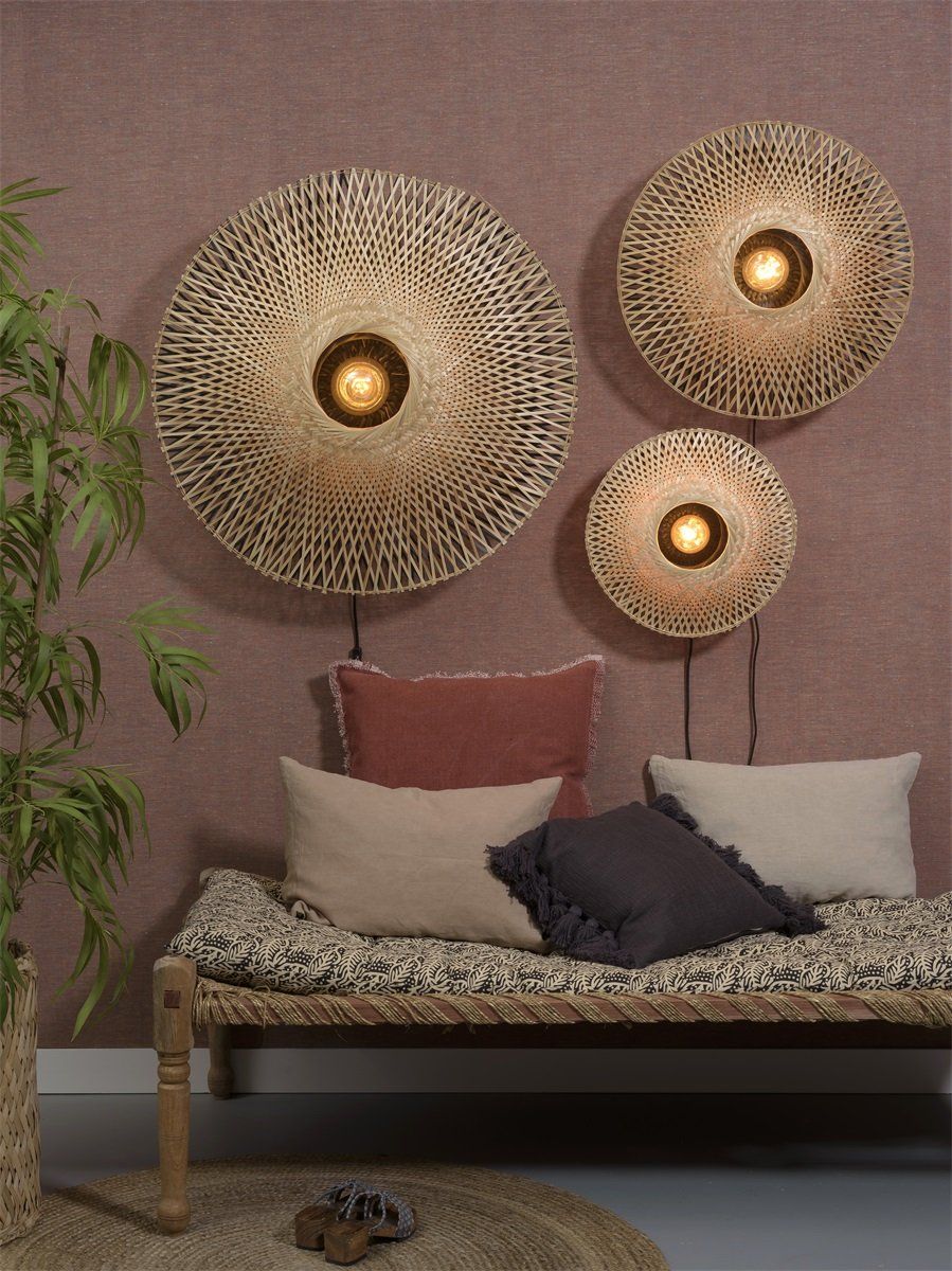 Wandlamp  bamboe plat, L