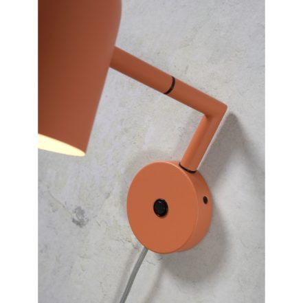 Wandlamp ijzer kap rond h.17x12cm,