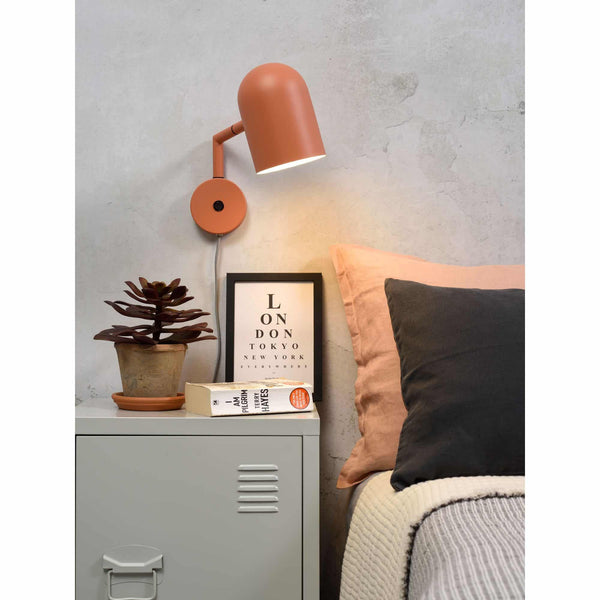Wandlamp ijzer kap rond h.17x12cm,