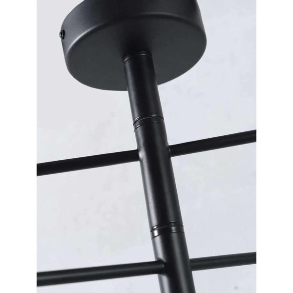 Kroonluchter ijzer 3-arm w.124xh.39cm/6-kaps h.17x13,5cm accent