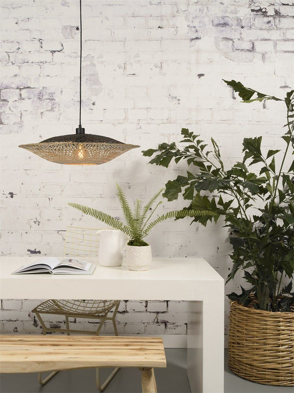 Hanglamp?Kalimantan?bamboe?plat?dia.44xh.12cm,?XS
