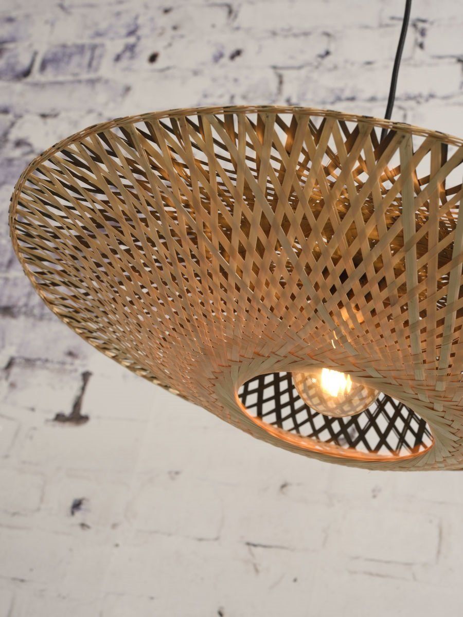 Hanglamp?Kalimantan?bamboe?plat?dia.44xh.12cm,?XS
