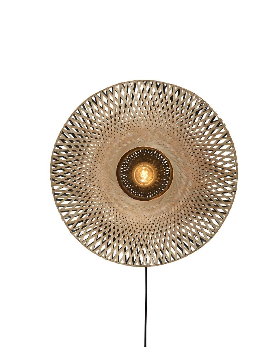 Wandlamp?Kalimantan?bamboe?plat?dia.44xh.12cm,?XS