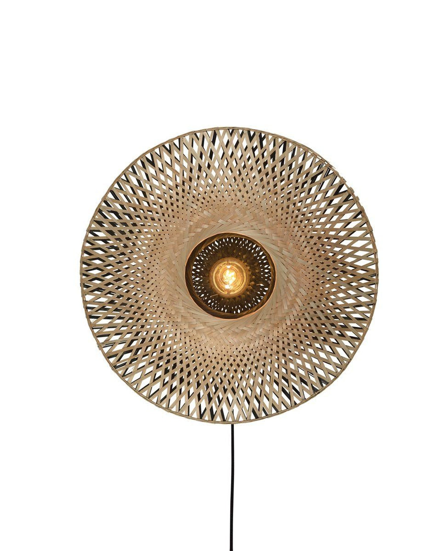 Wandlamp?Kalimantan?bamboe?plat?dia.44xh.12cm,?XS