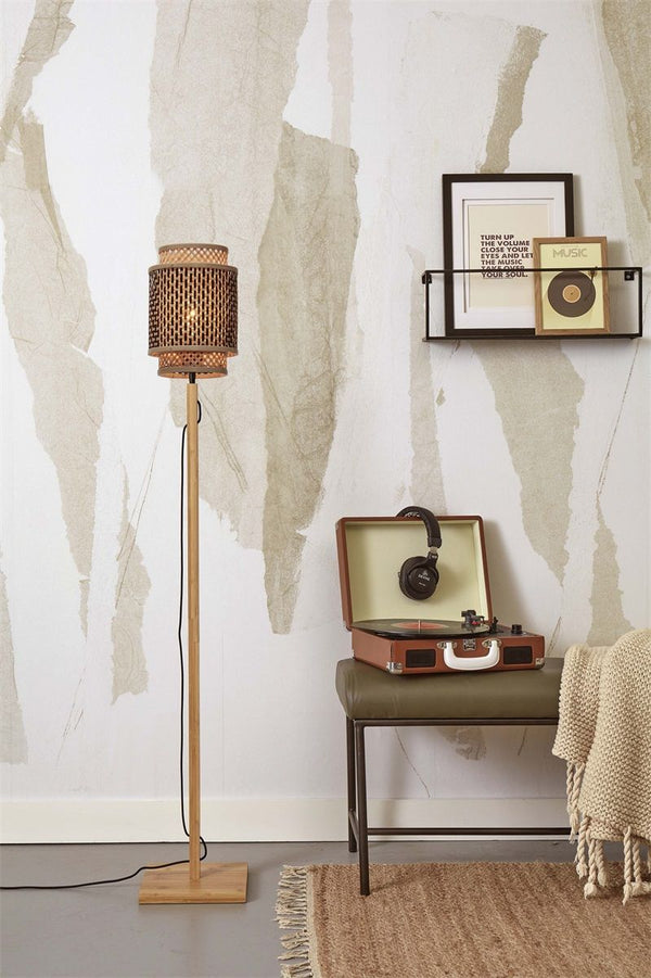 Vloerlamp bhutan s nat18x25 zwnat.