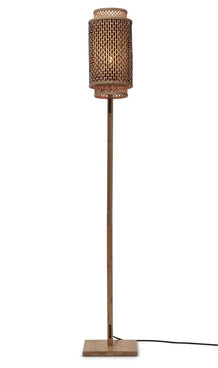Vloerlamp bhutan s nat18x35 zwnat.