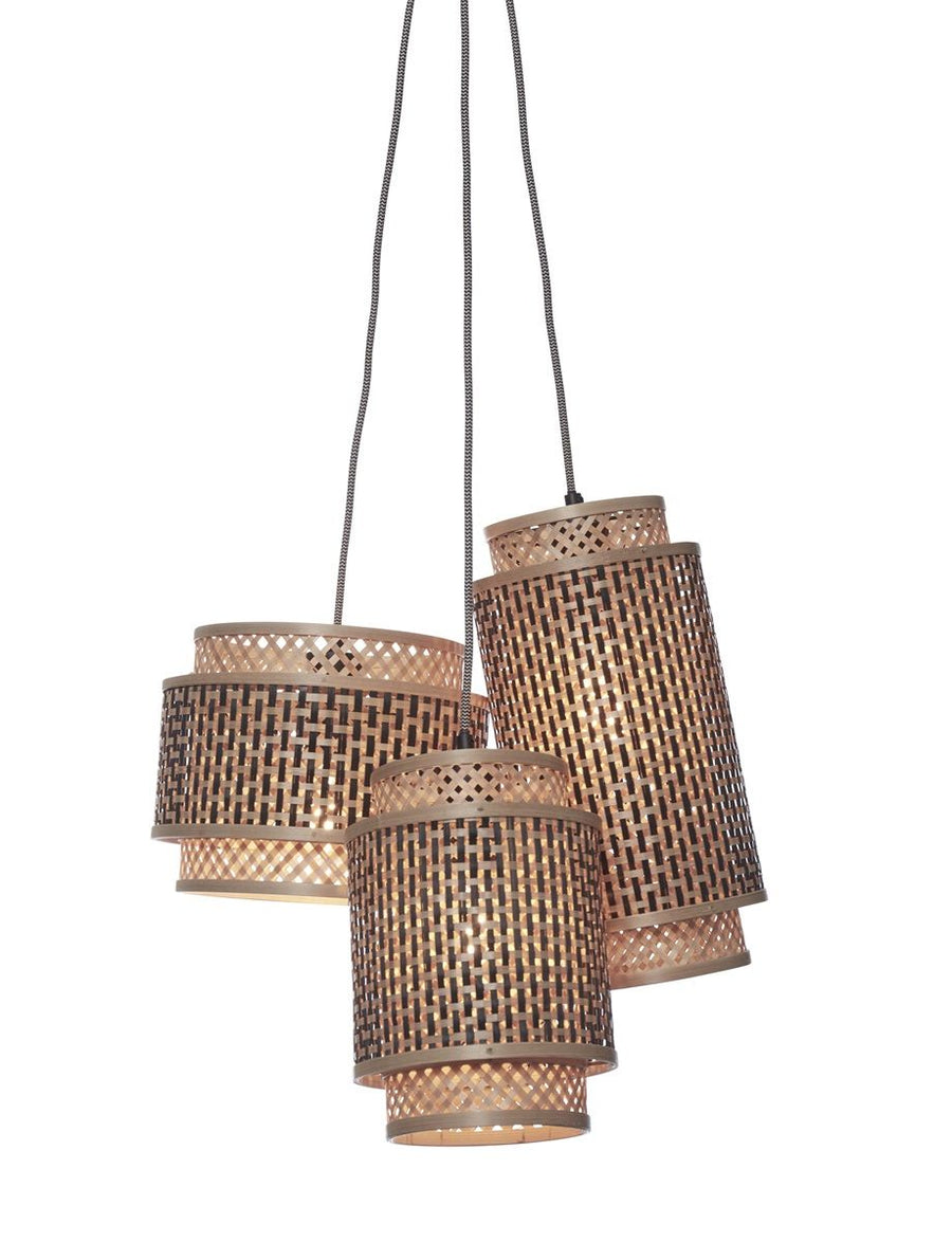 Hanglamp bhutan3-kaps zwnat.