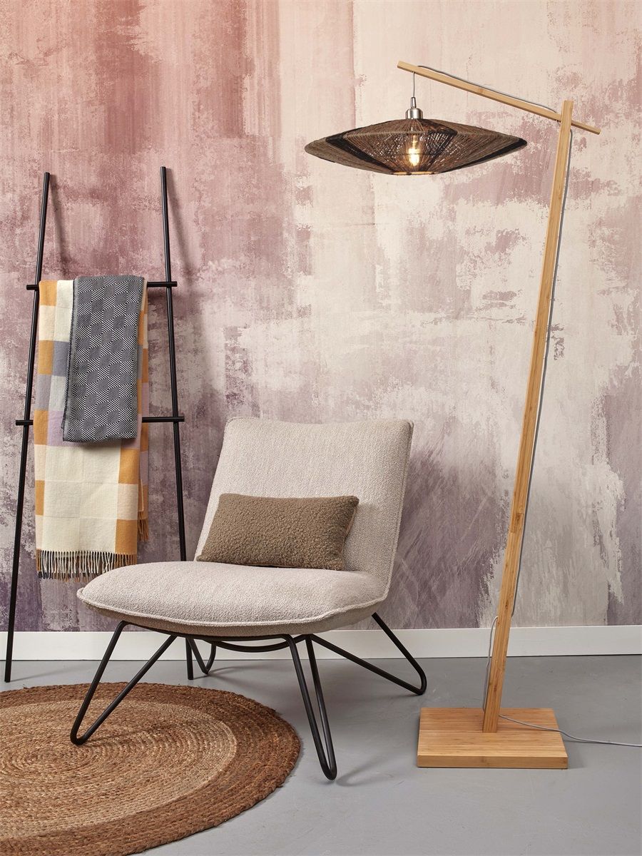 Vloerlamp iguazu l nat55x14, zwnat.