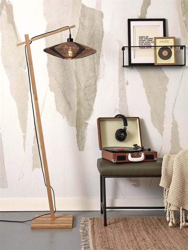 Vloerlamp iguazu s nat40x12, zwnat.