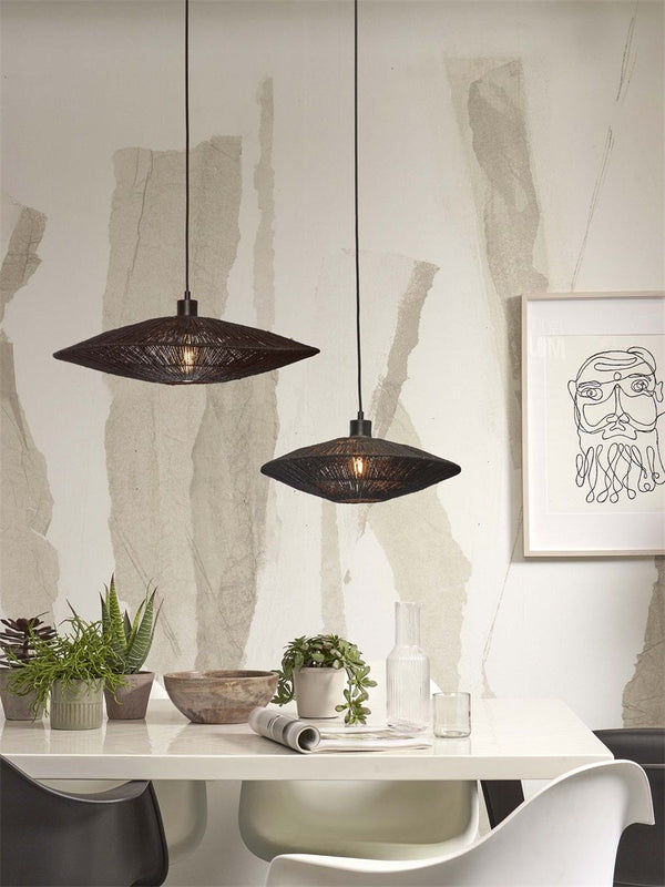 Hanglamp iguazu s schijf 40cm, zw.