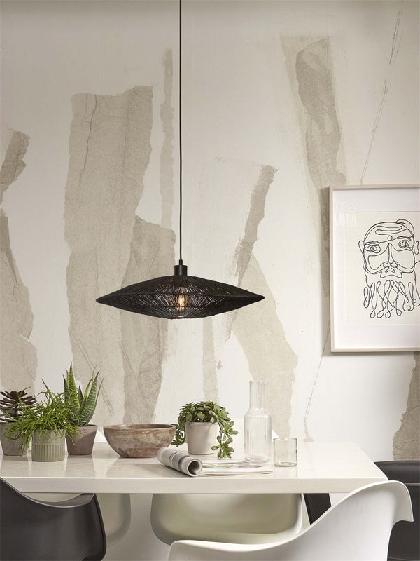 Hanglamp iguazu l schijf 55cm, zw.