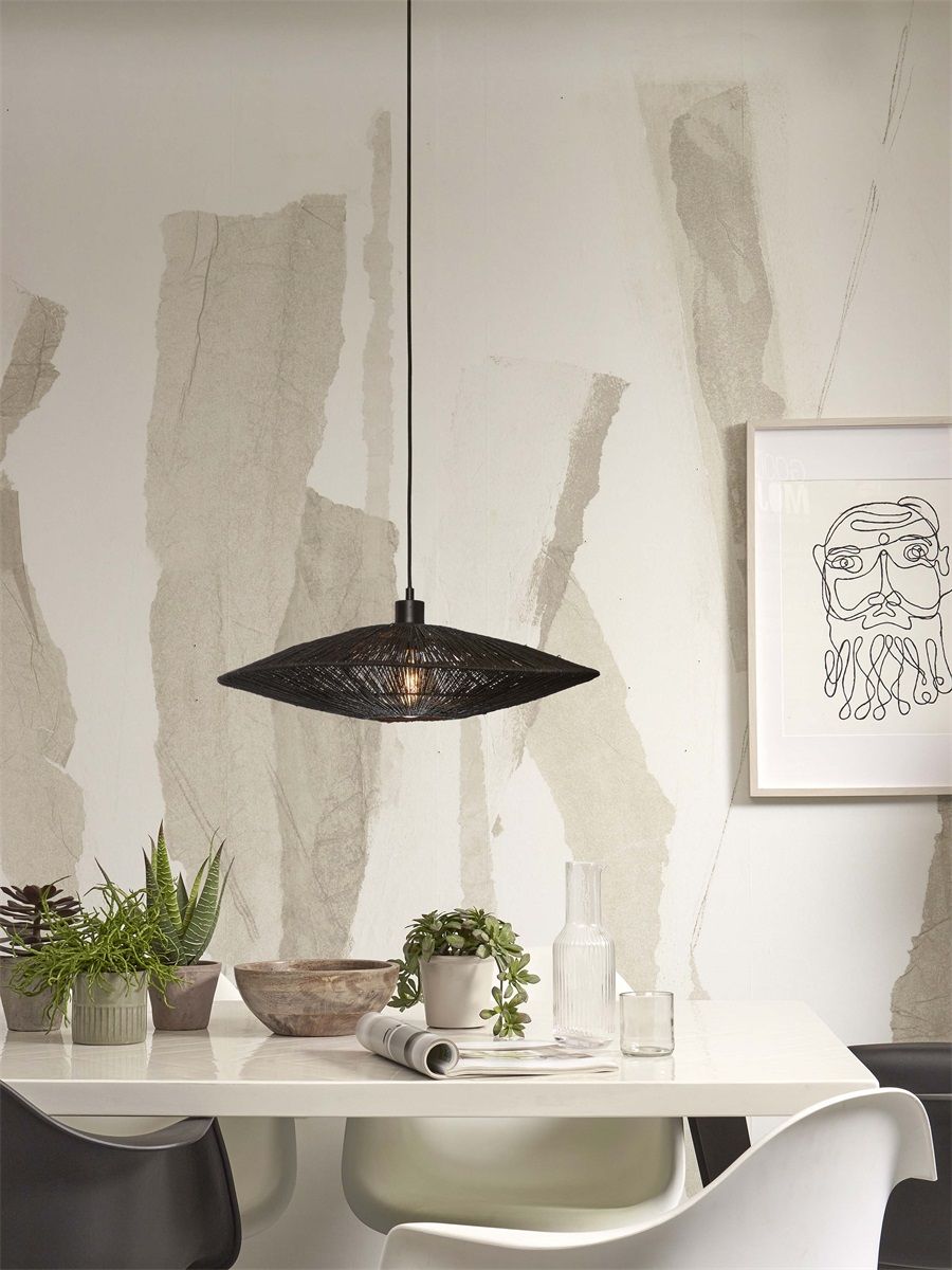 Hanglamp iguazu l schijf 55cm, zw.