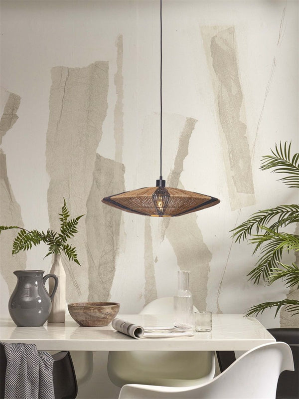 Hanglamp iguazu l schijf 55cm, zwnat.