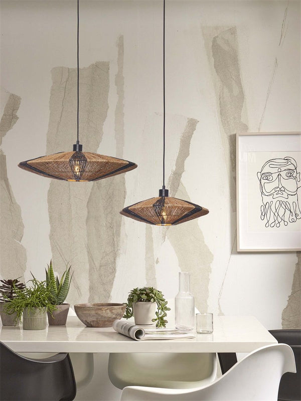 Hanglamp iguazu l schijf 55cm, zwnat.