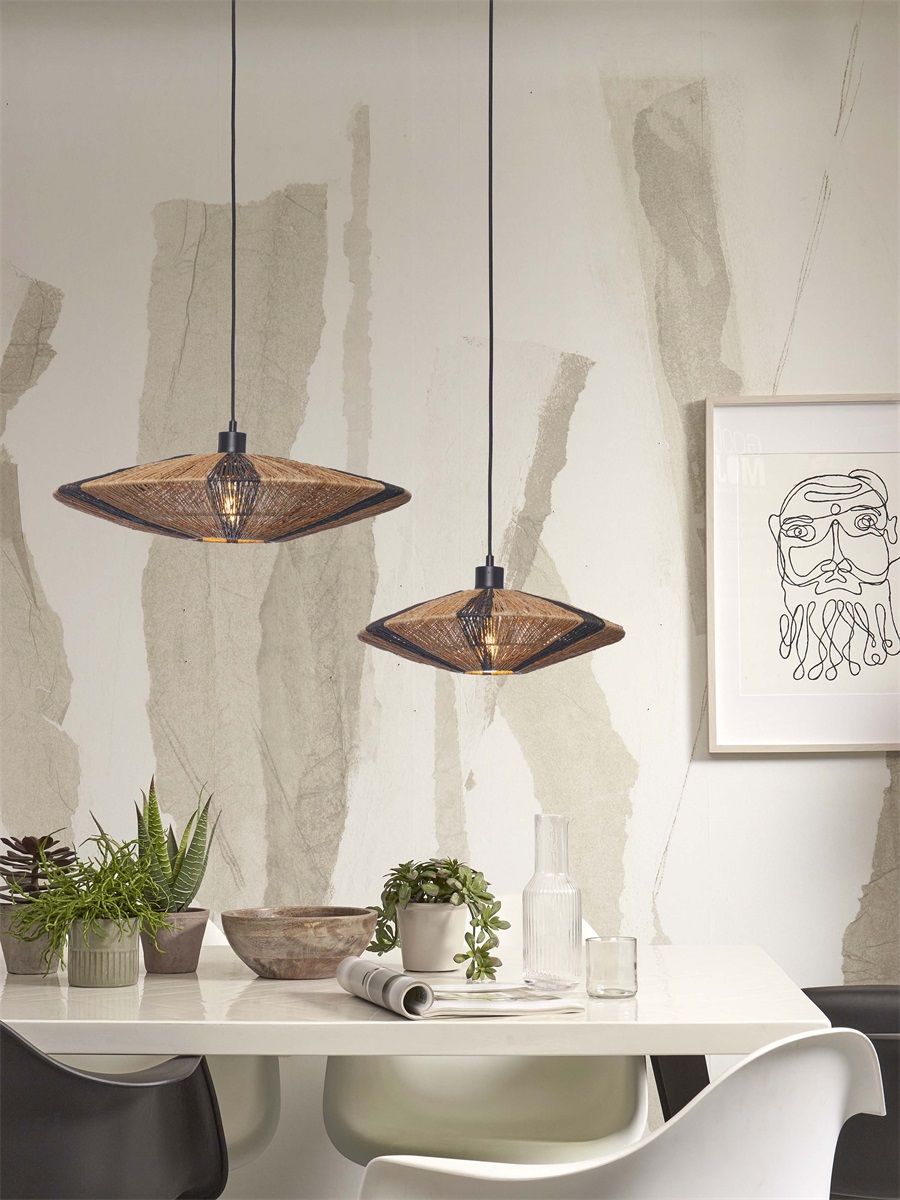 Hanglamp iguazu l schijf 55cm, zwnat.