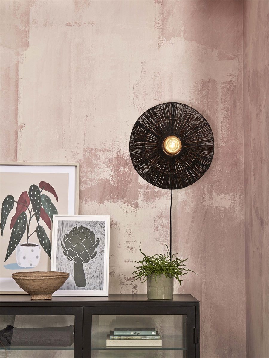 Wandlamp iguazu s schijf 40cm, zw.