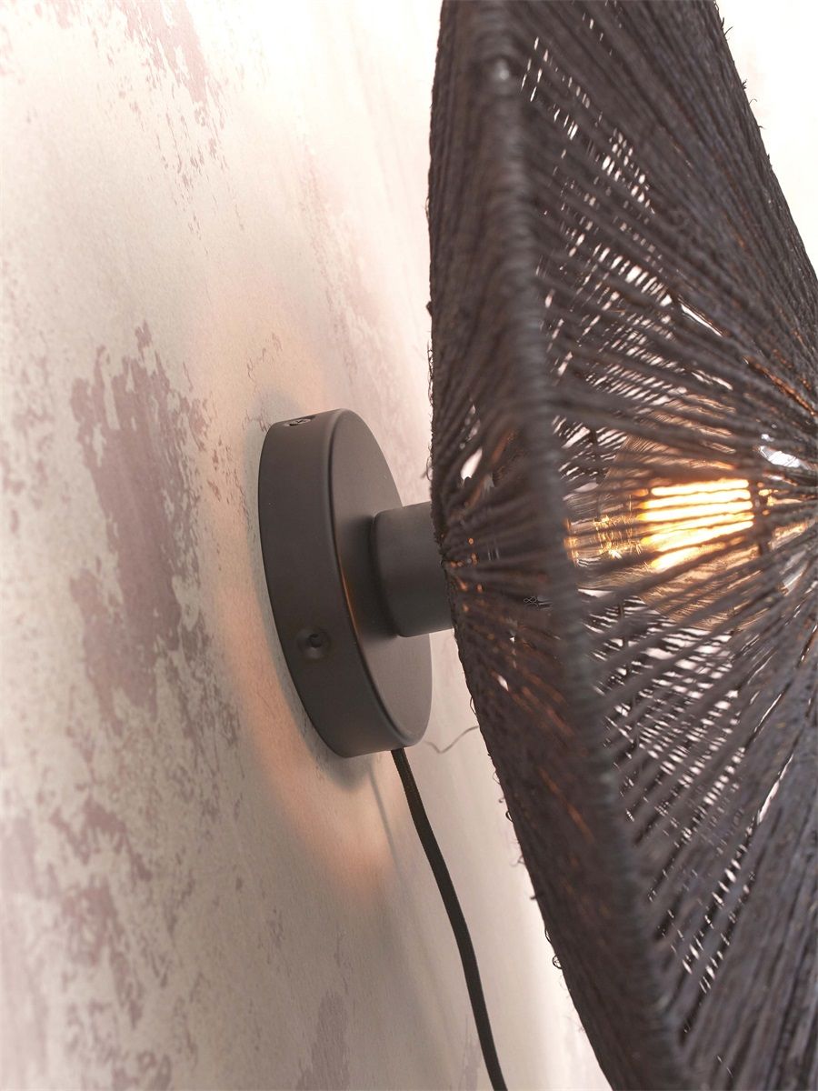 Wandlamp iguazu s schijf 40cm, zw.