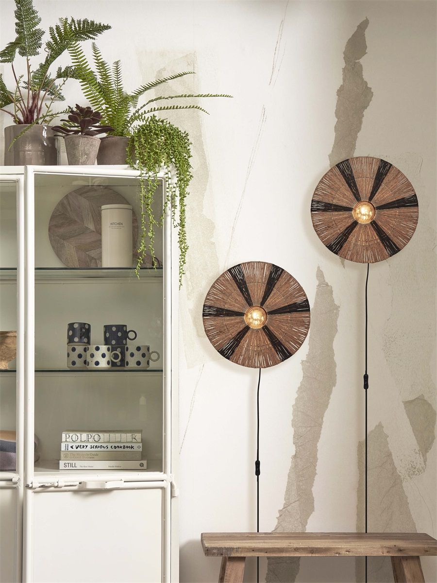 Wandlamp iguazu s schijf 40cm, zwnat.