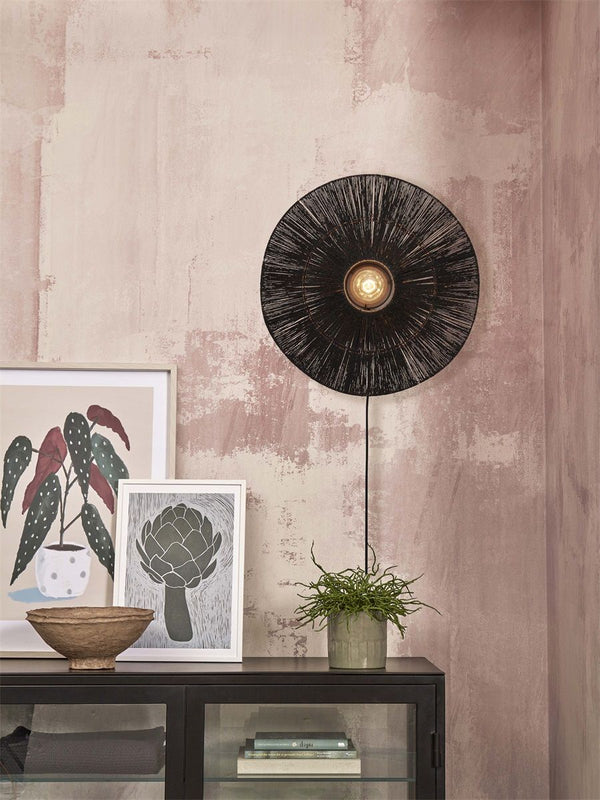 Wandlamp iguazu l schijf 55cm, zw.