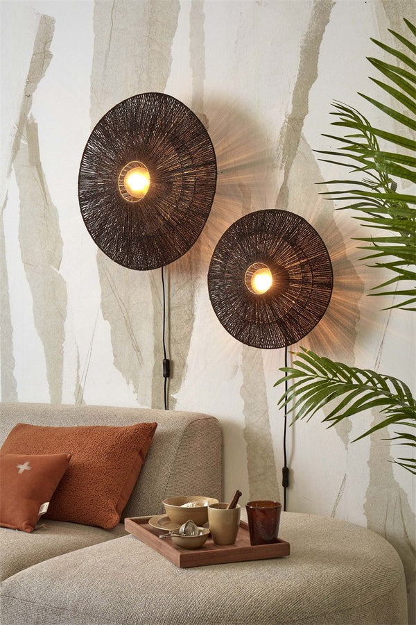 Wandlamp iguazu l schijf 55cm, zw.