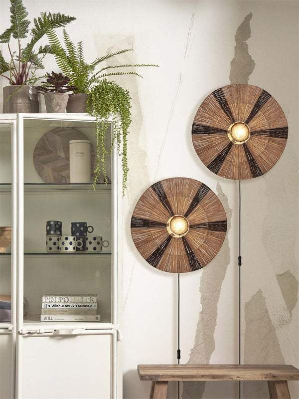 Wandlamp iguazu l schijf 55cm, zwnat.