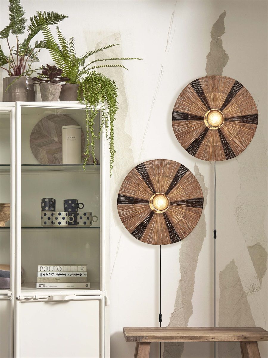 Wandlamp iguazu l schijf 55cm, zwnat.