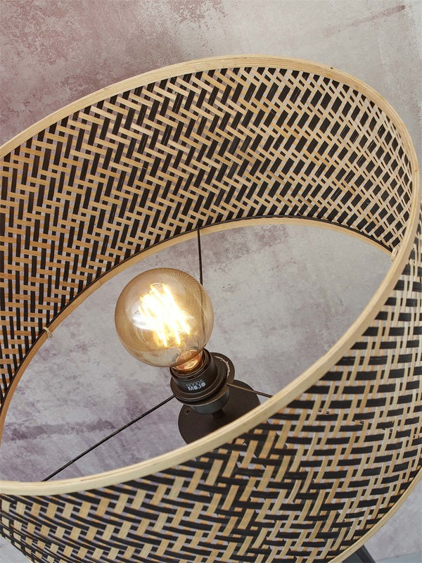 Vloerlamp java 3-poot nat50x22, zwnat.