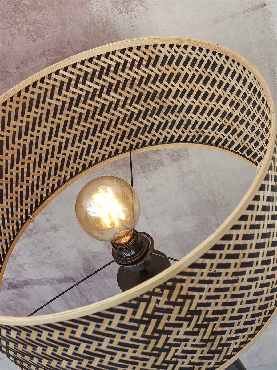 Vloerlamp java 3-poot nat50x22, zwnat.