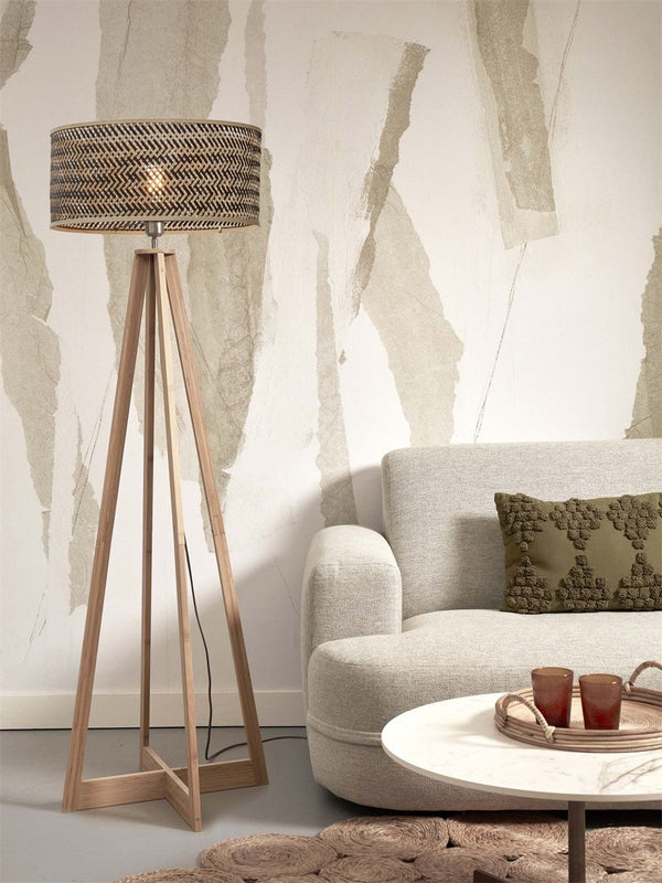 Vloerlamp java 4-poot nat50x22, zwnat.
